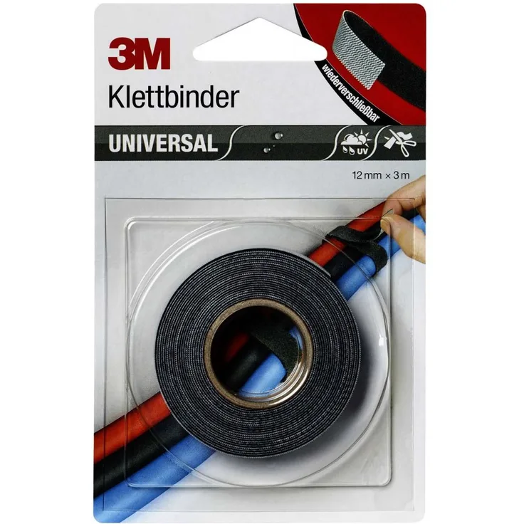 3M Klettband zum Bündeln (L x B) 3m x 12mm Schwarz, Grau 1St.