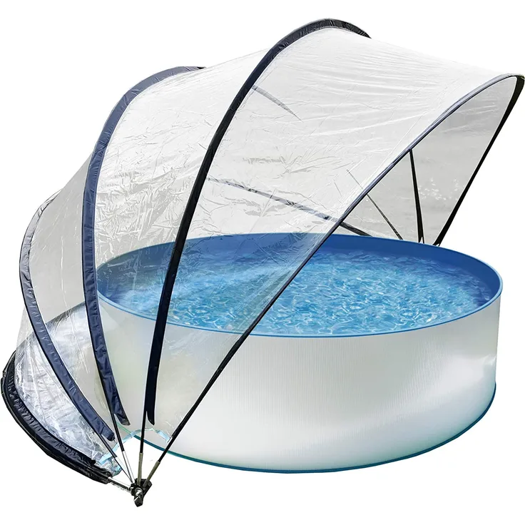Steinbach Cabrio Dome Ø 440 x 220 cm schwarz - Gartendach & Pooldach für Aufstellpools