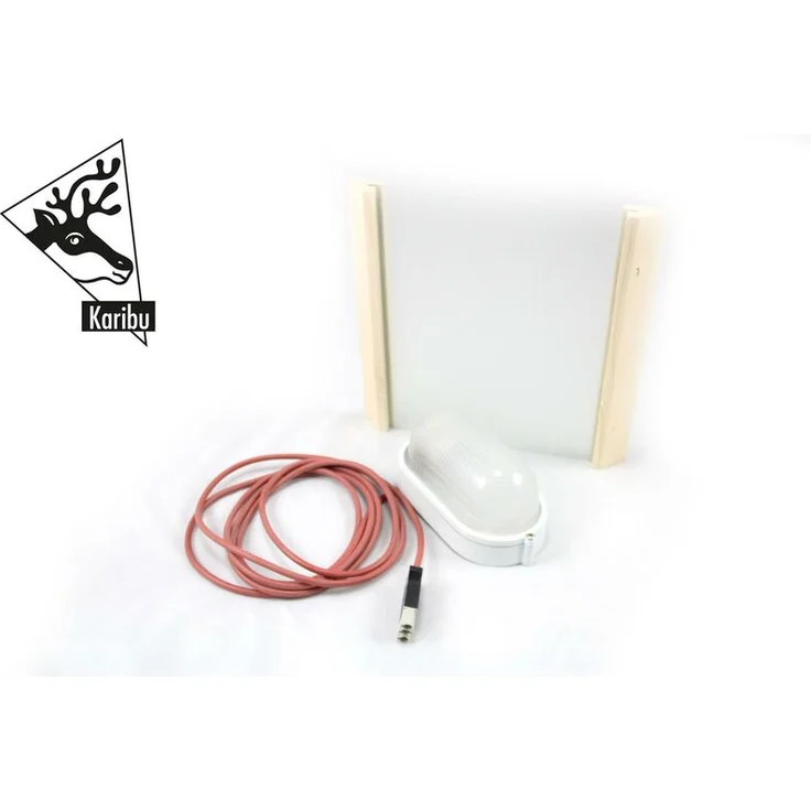 Karibu Saunaleuchte Premium Plug and Play Leuchte IP54, E27, steckerfertige Verbindung zum Steuergerät – Bild 1