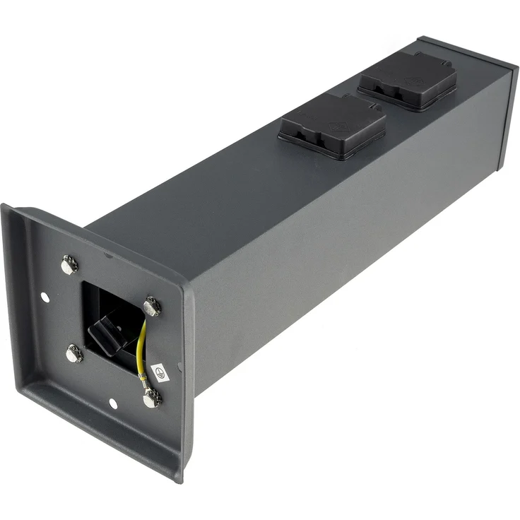 ChiliTec Steckdosensäule 4-fach, IP44, Anthrazit250V / 16A, 13x13x40cm – Bild 5