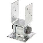 Alberts Pfostenträger mit beweglichem Oberteil | zum Aufschrauben | feuerverzinkt | lichte Breite 71 mm 
(208707)