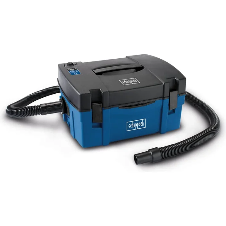 Scheppach Absauganlage HD2P 3in1 Absaugung Staubsauger - 1250 Watt | Luftleistung: 120m³/h | Füllmenge: 5 L | Filtergröße: 350 x 250mm | Schlauch-Ø/-länge: 40 / 2000mm | Ausblasfunktion – Bild 2