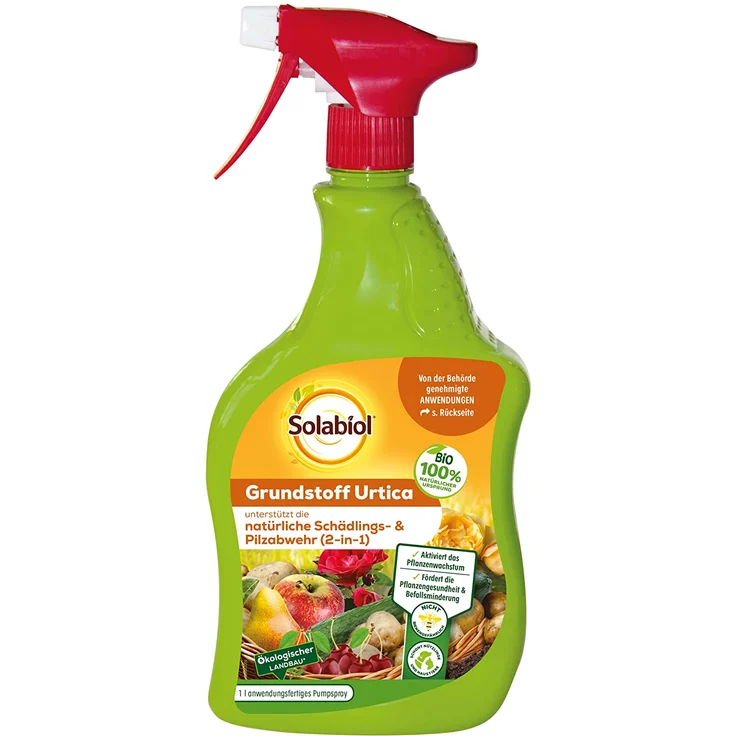Solabiol Grundstoff Urtica Spray, (Inhalt: 1 Liter), unterstützt die natürliche Abwehr von Schädlingen und Pilzkrankheiten – Bild 1