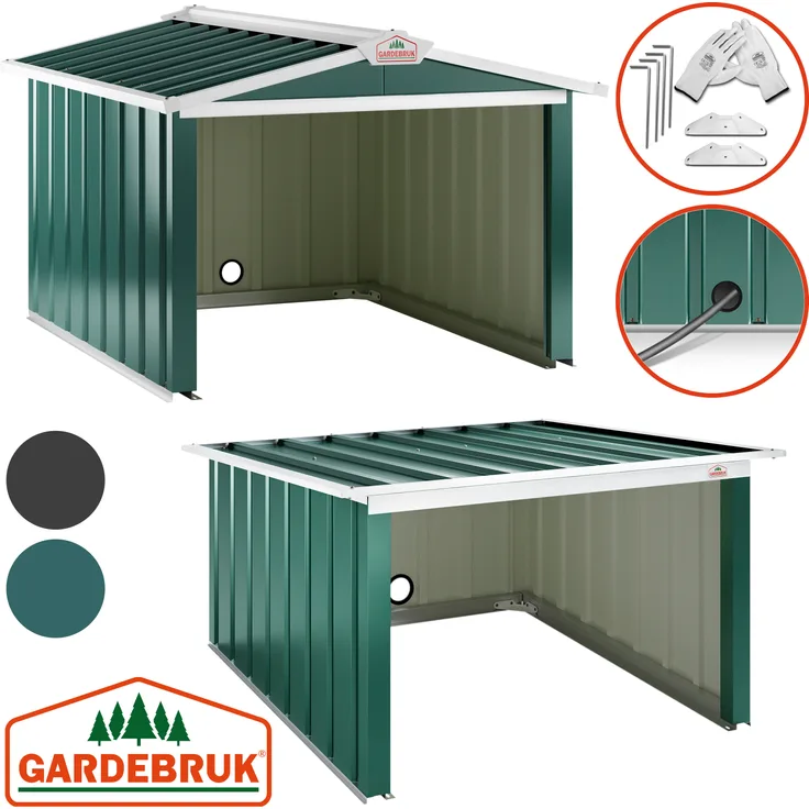 Gardebruk Mähroboter Garage Metall Wetterbeständig Kabelführung 4x Erdanker Carport Rasen Garten 4251776601939
