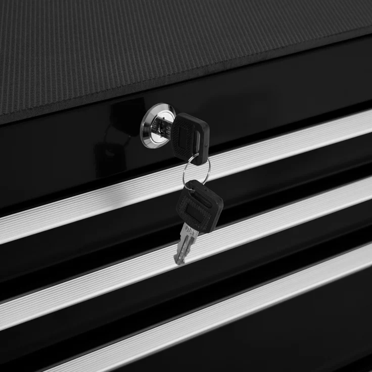 tectake Werkzeugwagen mit 7 Schubladen schwarz – Bild 4