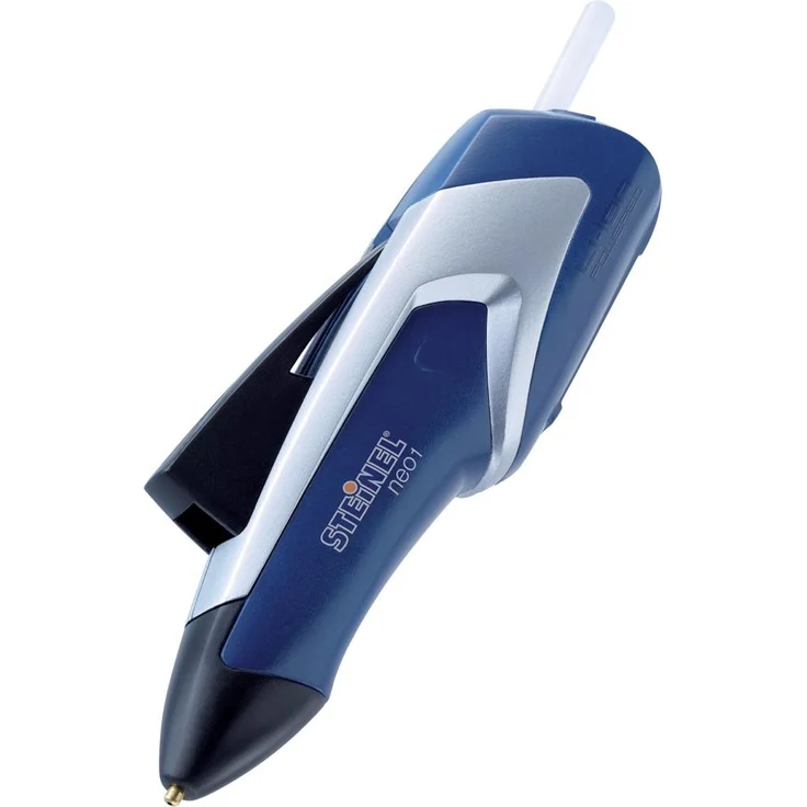Steinel Neo1 blau Klebepistole, Akku-Heißklebestift, 3,6 V inkl. 3 Klebesticks 7 mm Durchmesser Tropfschutz, Auto-Abschaltung, automatischer Klebstoff-Rückzug – Bild 3