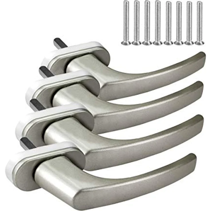 4 x Alu Fenstergriff in Dunkelsilber F9 - Stiftlänge 30mm – Bild 1