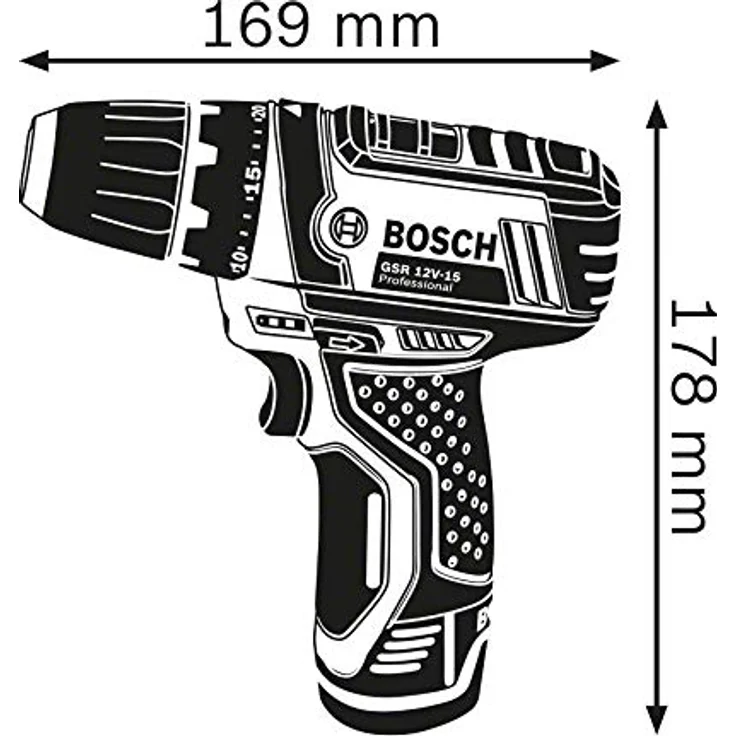 Bosch Professional Akku-Bohrschrauber GSR 12V-15 mit 2 Akkus 12 V, 2,0 Ah im Karton, Schwarz, Blau – Bild 6