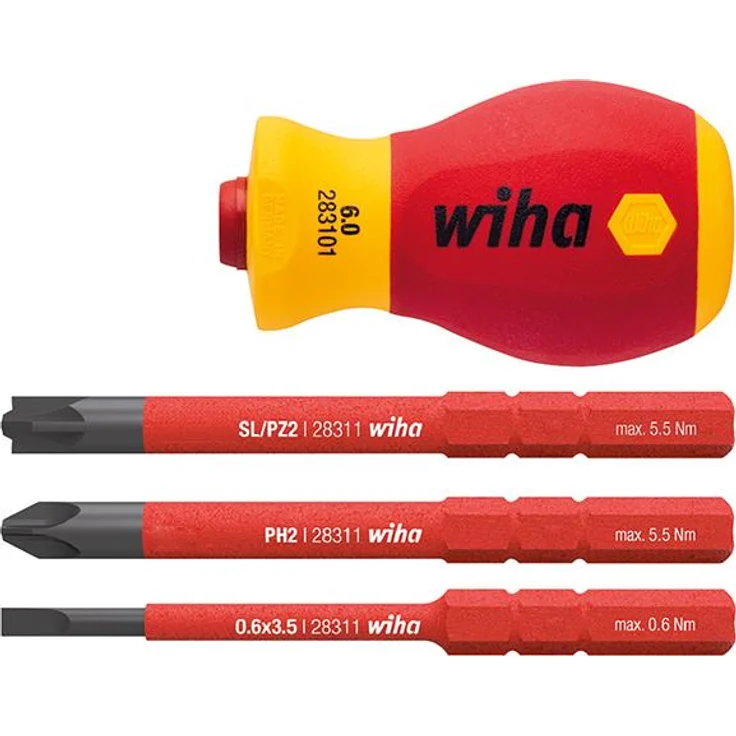Wiha Schraubendreher mit Bithalter Set SoftFinish® electric slimVario Stubby 4-tlg. (41230) - Schraubenzieher - Preisvergleich – Bild 2