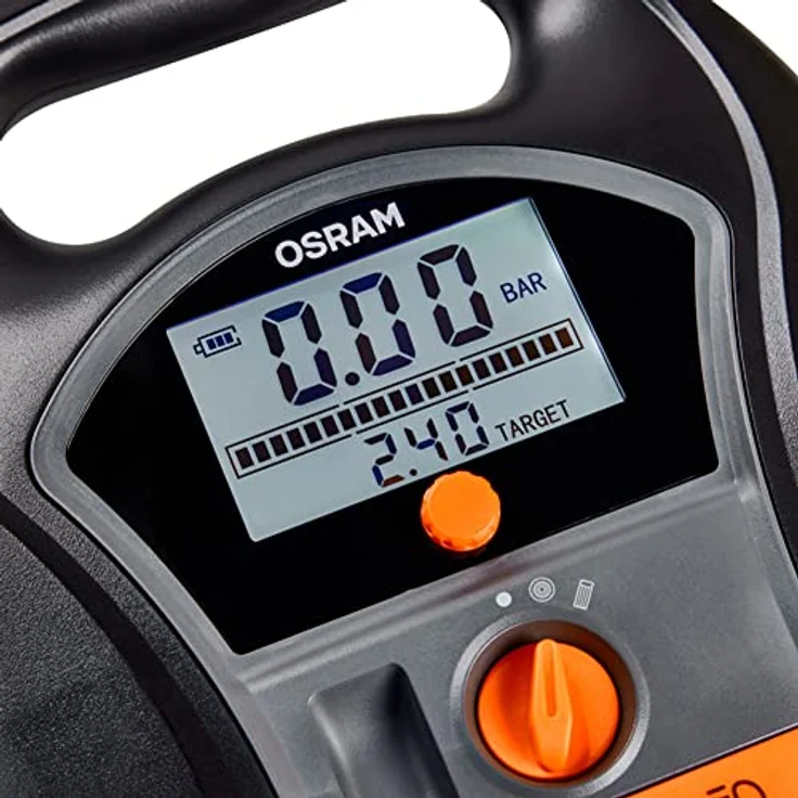 Osram Auto OTIR6000 Kompressor 5.5 bar Automatische Abschaltung, Digitales Display, mit Arbeitslampe, mit Powerbank-Funktion – Bild 6