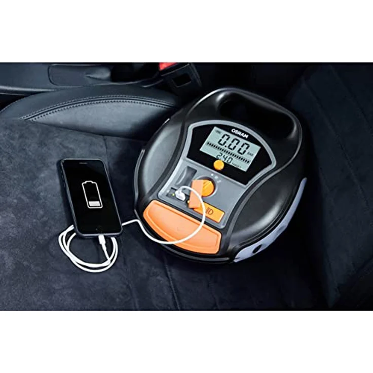Osram Auto OTIR6000 Kompressor 5.5 bar Automatische Abschaltung, Digitales Display, mit Arbeitslampe, mit Powerbank-Funktion – Bild 5