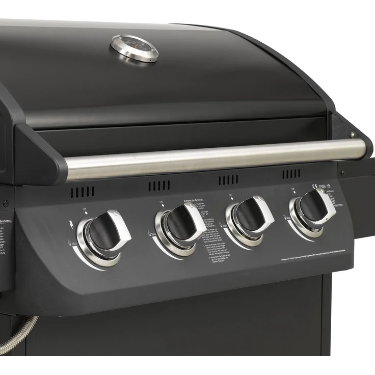 Barbecue El Fuego Gasgrill Columbus mit 4 Brenner 1 Seitenbrenner BBQ für 6-8 Personen Grillfläche 68 x 41 cm 2788 cm² , Piezozündung 2 Seitenablagen – Bild 6