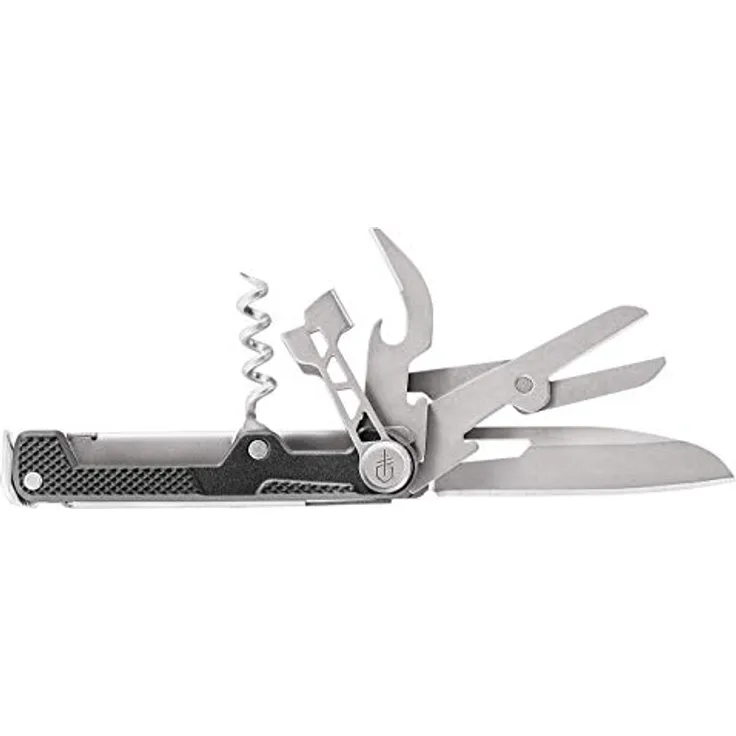 Gerber Multifunktionswerkzeug mit 8 Funktionen ArmBar Cork Dunkelgrau Messer mit glatter Klinge