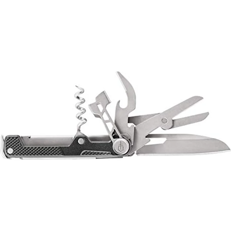 Gerber Multifunktionswerkzeug mit 8 Funktionen ArmBar Cork Dunkelgrau Messer mit glatter Klinge – Bild 1