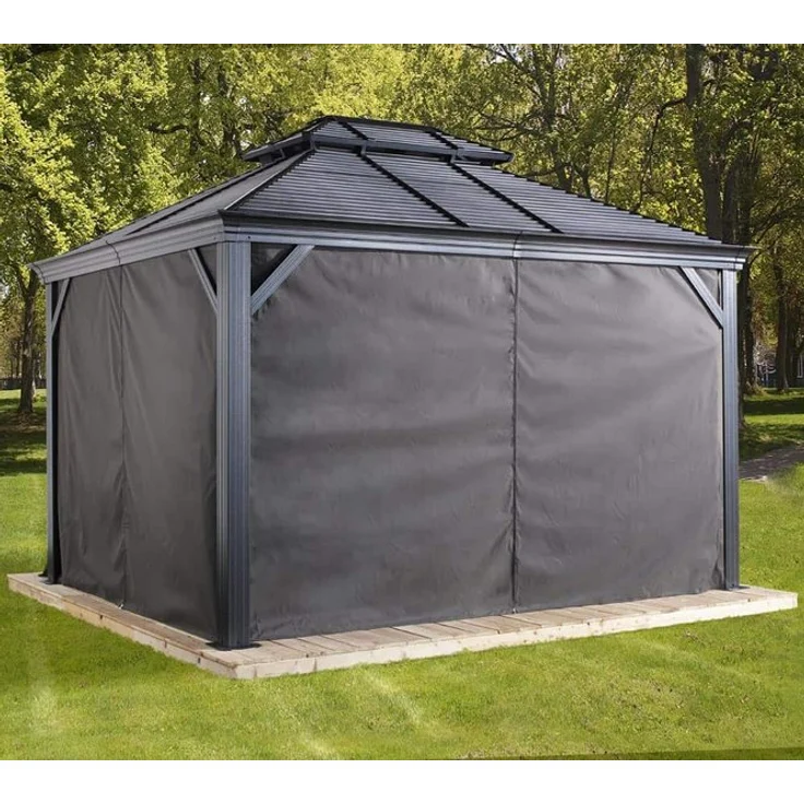 Sojag Vorhänge Pavillon Moreno und Mykonos 10 x 14 Seitenteile Dunkelgrau – Bild 1