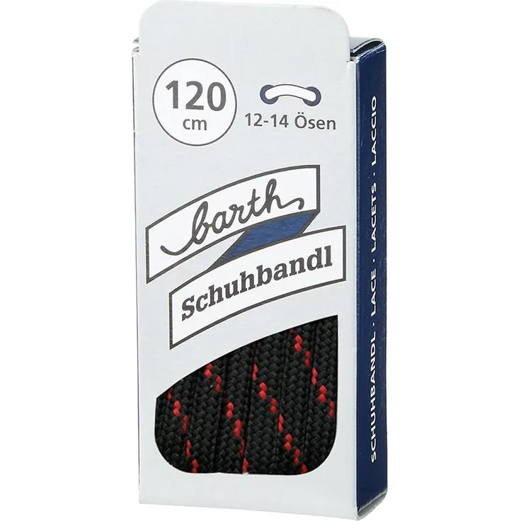 Schnürsenkel, 120 cm, rund, schwarz-rot