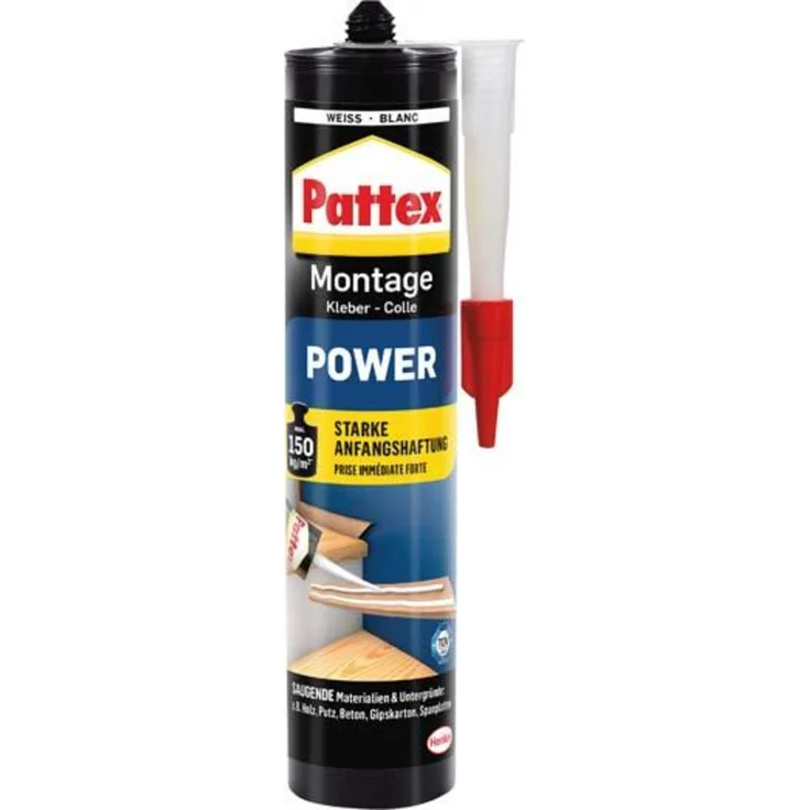 Henkel Pattex Montage Power 250g Tube, weiß (Power-Kleber) - Preisvergleich – Bild 1