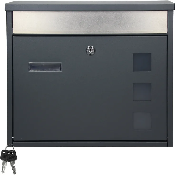 Briefkasten 36x315x115 cm anthrazit aus Edelstahl