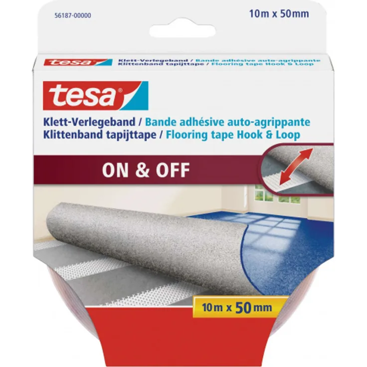 Tesa Klett-Verlegeband zum Aufkleben (L x B) 10m x 50mm Weiß 1St.