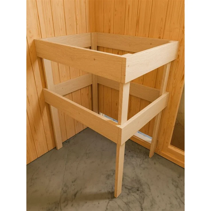 Karibu Sauna Larin mit Kranz naturbelassen – Bild 5