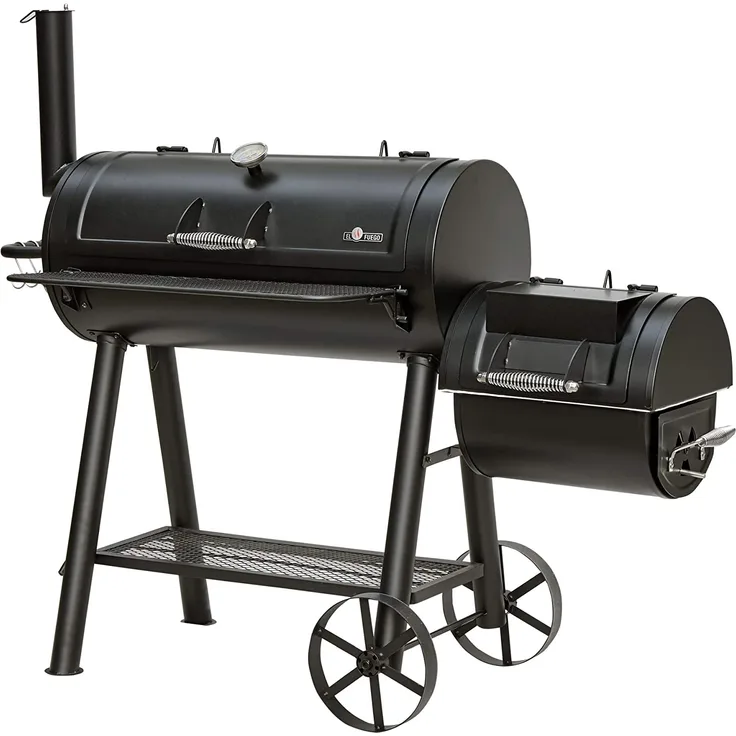 El Fuego Barbecue El Fuego Smoker Holzkohlegrill Buffalo Holzkohlegrillwagen BBQ Räucherofen, Grillfläche 99 x 46 cm