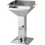 LANDMANN Grillchef BBQ Holzkohlegrill 11282 Trichtergrill, (BxTxH) 68x50x95 cm, Grillfläche 48x46,5 cm/ 2.232 cm², Edelstahl, silber