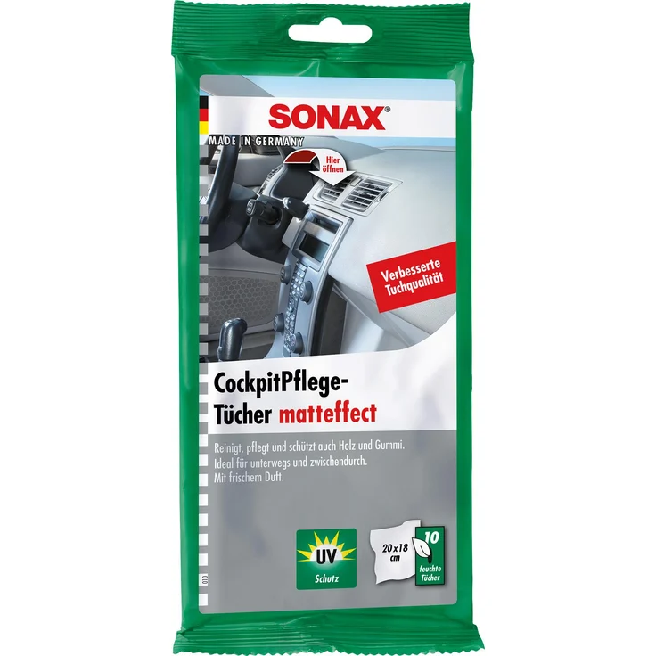 SONAX 04158000  CockpitPflegeTücher Matteffect 10 Stück – Bild 1