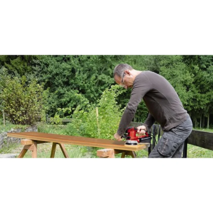 Einhell Exzenterschleifer TE-RS 40 E (400 W, Schleifteller Ø 125 mm, Drehzahlregelung, Staubfangbox und Absaugadapter, Koffer) – Bild 7