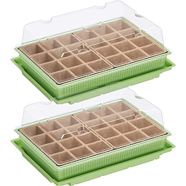 2 x WELLGRO Mini Gewächshaus für 48 Pflanzen - ca. 27 x 19 x 10 cm je Zimmergewächshaus – Bild 1