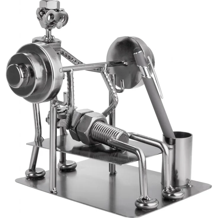 BRUBAKER Schraubenmännchen Bodybuilder - Metallfigur Handarbeit mit Stiftehalter