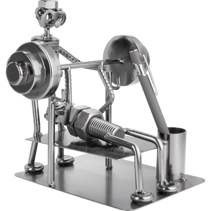 BRUBAKER Schraubenmännchen Bodybuilder - Metallfigur Handarbeit mit Stiftehalter – Bild 1