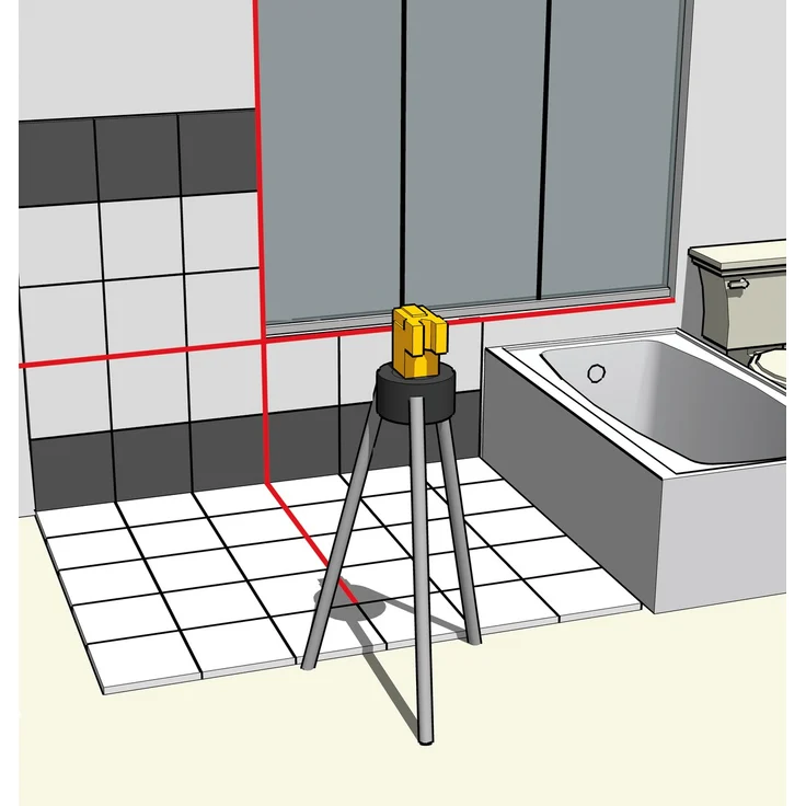 STABILA Kreuzlinienlaser LAX 50, 2-teiliges Set, selbstnivellierend, gut sichtbare Laser-Linien, Reichweite bis 10 m, Einknopfsystem, Schutzklasse IP 53, inklusive Stativ-Teleskopstange – Bild 14