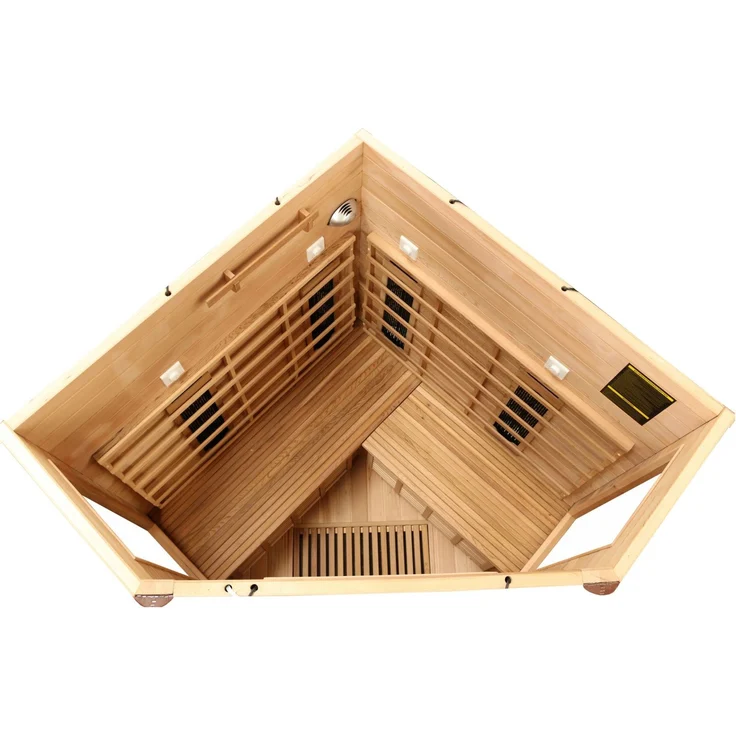 Dewello Infrarotkabine Infrarotsauna TORONTO 152cm x 152cm inkl. Vollspektrumstrahler, Bodenstrahler – Bild 4