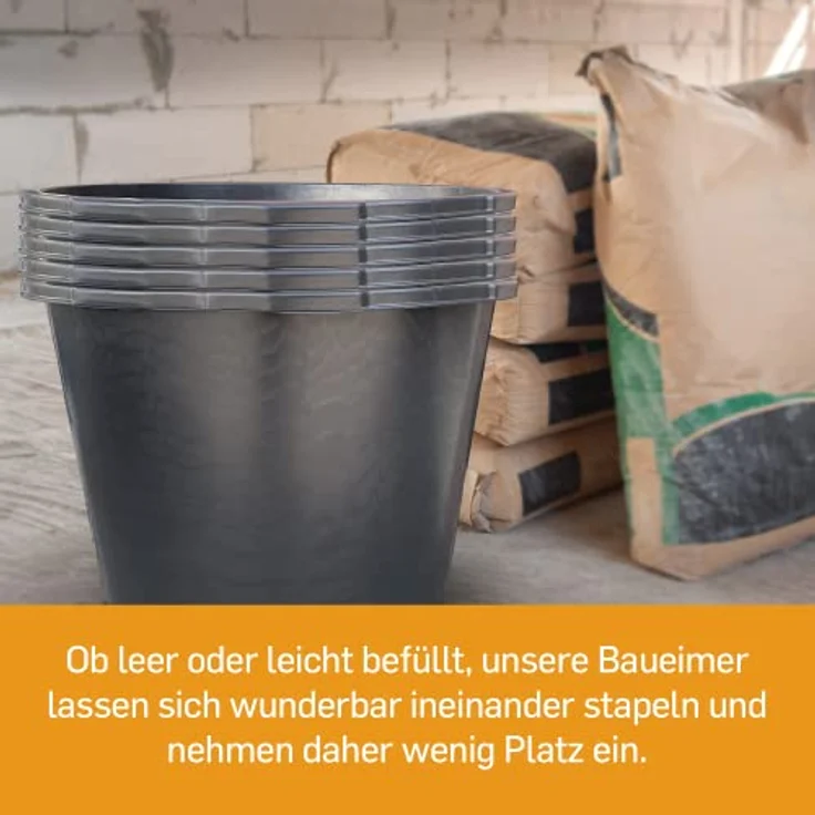 10x Mörtelkübel Mörtelkasten rund Pflanzkübel Mörtelwanne Zementwanne 65 L – Bild 7