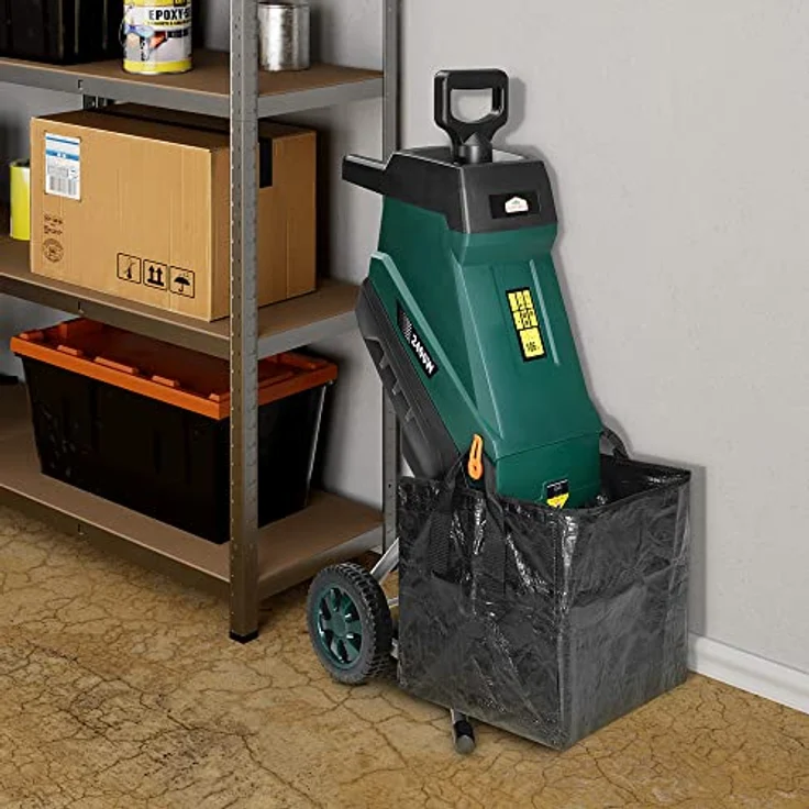 Gardebruk Messerhäcksler 2400W elektrisch max. 45mm Aststärke 2x 50L Beutel Gartenhäcksler Häcksler Schredder – Bild 8