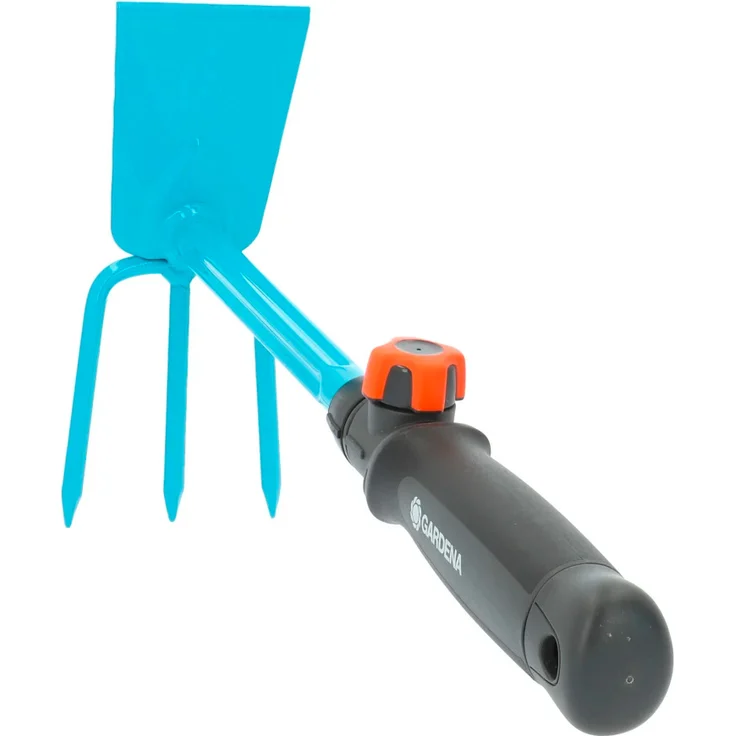 GARDENA combisystem-Kleinhäckchen: 3-Zinken-Doppelhacke zum Lockern-Lüften und Jäten des Bodens, Arbeitsbreite 6.5 cm, ergonomischer Griff, Korrosionsschutz (8915-20) – Bild 1