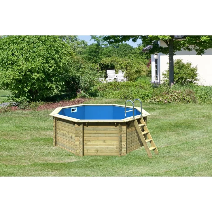 Karibu Pool Modell 1A Classic inkl. KDI Holzdeck & Edelstahlleiter 415 x 120 cm