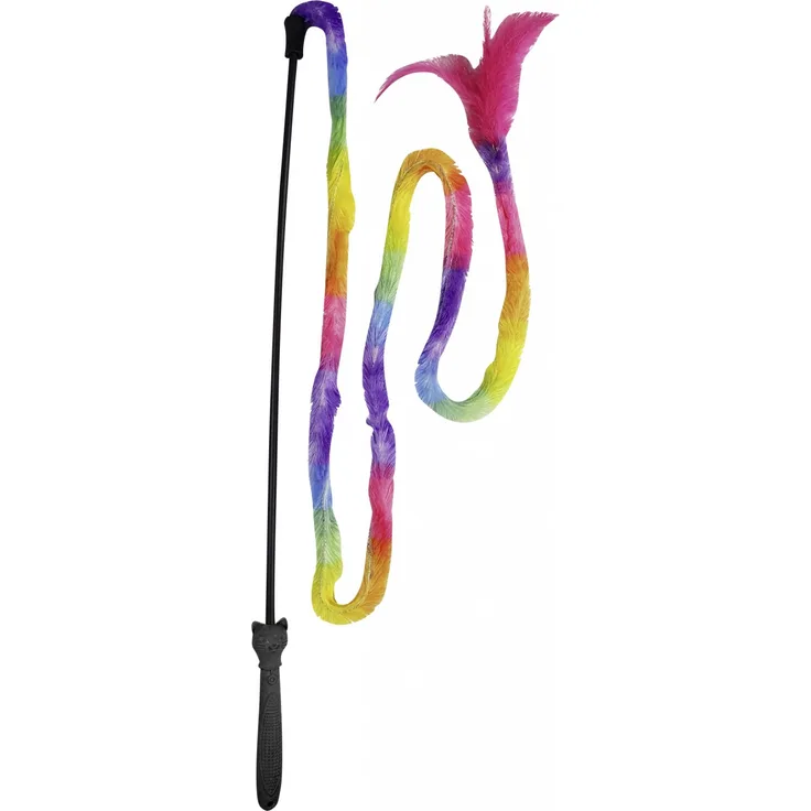 Nobby Katzenwedel mit Plüsch und Feder Stab 54 cm Plüsch + Feder 132 cm