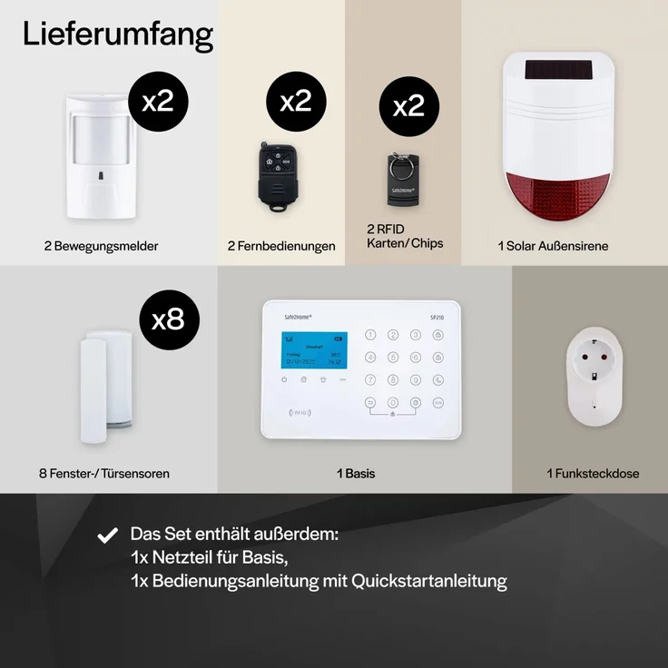 Safe2Home® Funk Alarmanlagen Großes Set SP210 mit Sabotageschutz – WIFI / GSM / SMS Alarmierung - Lichtsteuerung – Bild 5