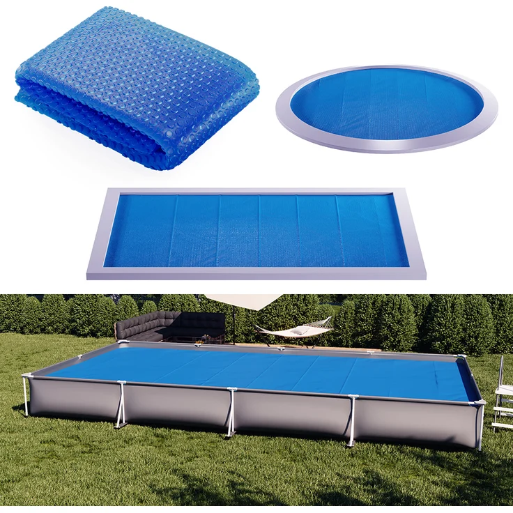 OK-Living Eckige Solarfolie Pool blau, Solarabdeckplane 800x400 cm – Bild 1