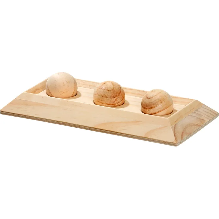 Intelligenzspielzeug Plattemit 3 Kugeln für Kaninchen beige