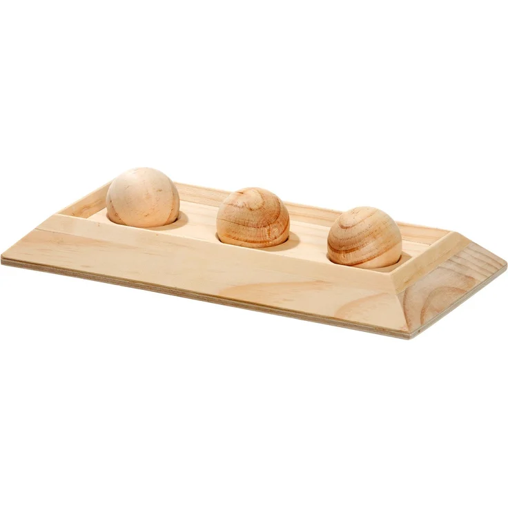 Intelligenzspielzeug Plattemit 3 Kugeln für Kaninchen beige