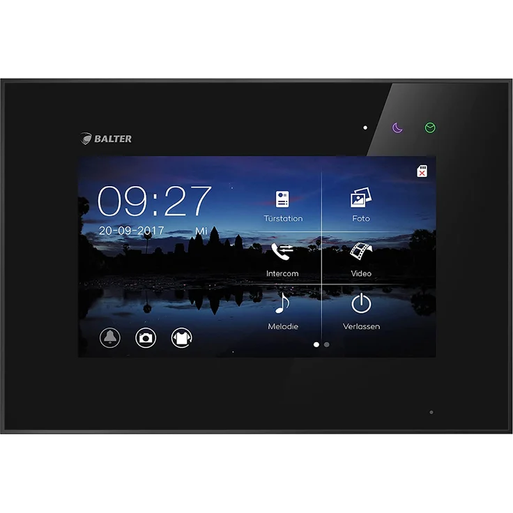 Video Türsprechanlage für 1 Familienhaus, 2x Monitore, Balter EVO Schwarz – Bild 3