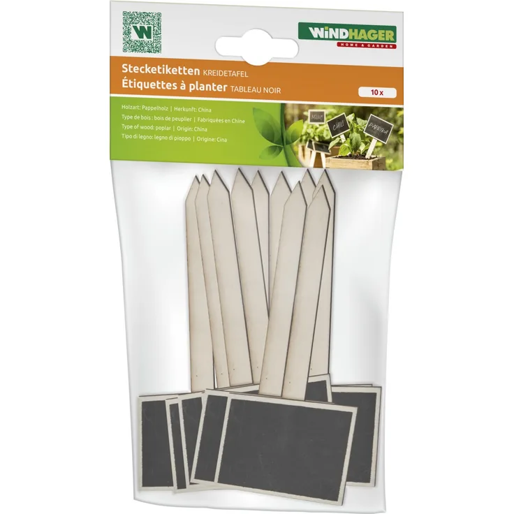 Windhager Stecketiketten Kreidetafel 7,5 x 17,5 cm, 10 Stück