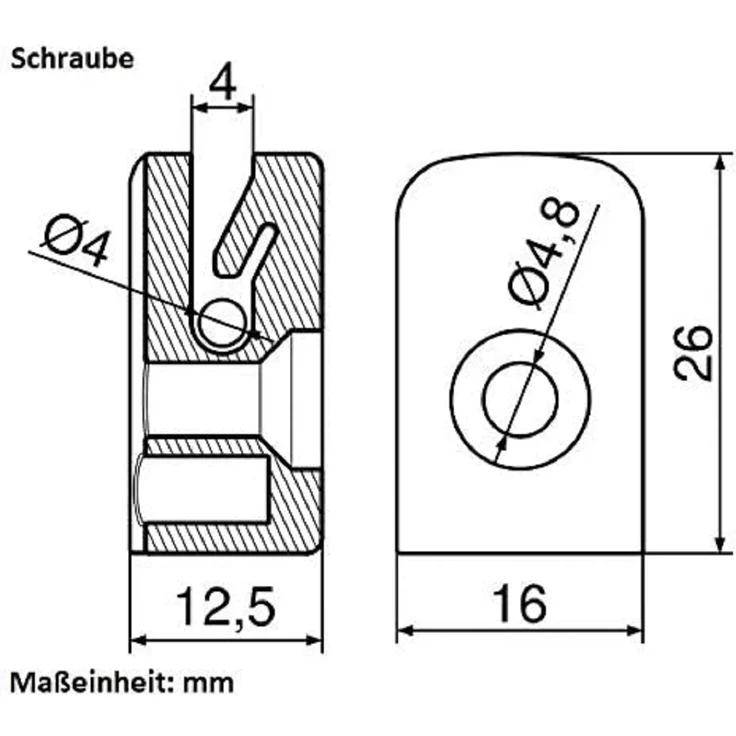 20 Stück Drahthalter mit Schraube Spanndrahthalter 16mm x 26mm in braun – Bild 2