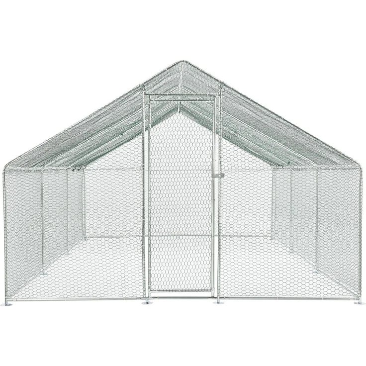 Juskys Freilaufgehege 3x6x2m – Hühnerstall aus Metall begehbar mit 18 m² Lauffläche, Tür & Riegel – Freigehege für Hühner, Kleintiere & Pflanzen – Bild 9