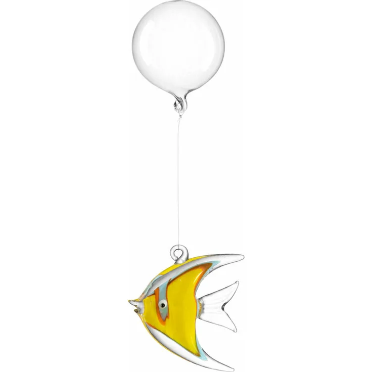 Leonardo Fisch Mare, Figur, Aquarien Deko, Kalk-Natron Glas, Gelb, 5.6 cm, 059057