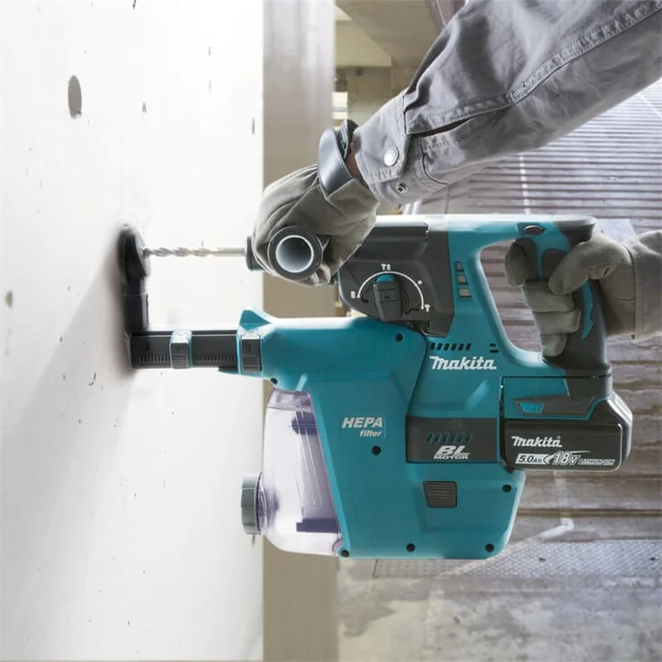Makita DHR243RTJW 18V Akku-Kombi-Hammer SDS-Plus 2x Akku5,0Ah mit Staubabsaugung (DHR243RTJW) – Bild 8