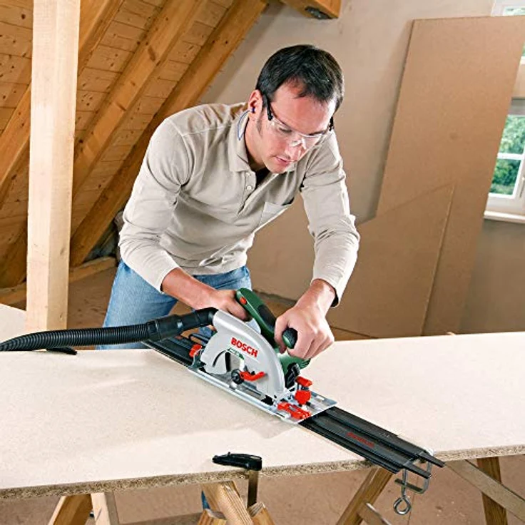 Bosch 2-tlg. Führungssschiene aus Kunststoff mit Schraubzwingen 700mm (2x 350mm) – Bild 3
