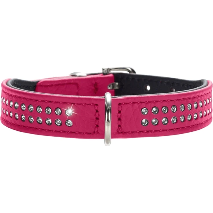 Hunter Hunde-Halsband Diamond Petit pink-schwarz XS